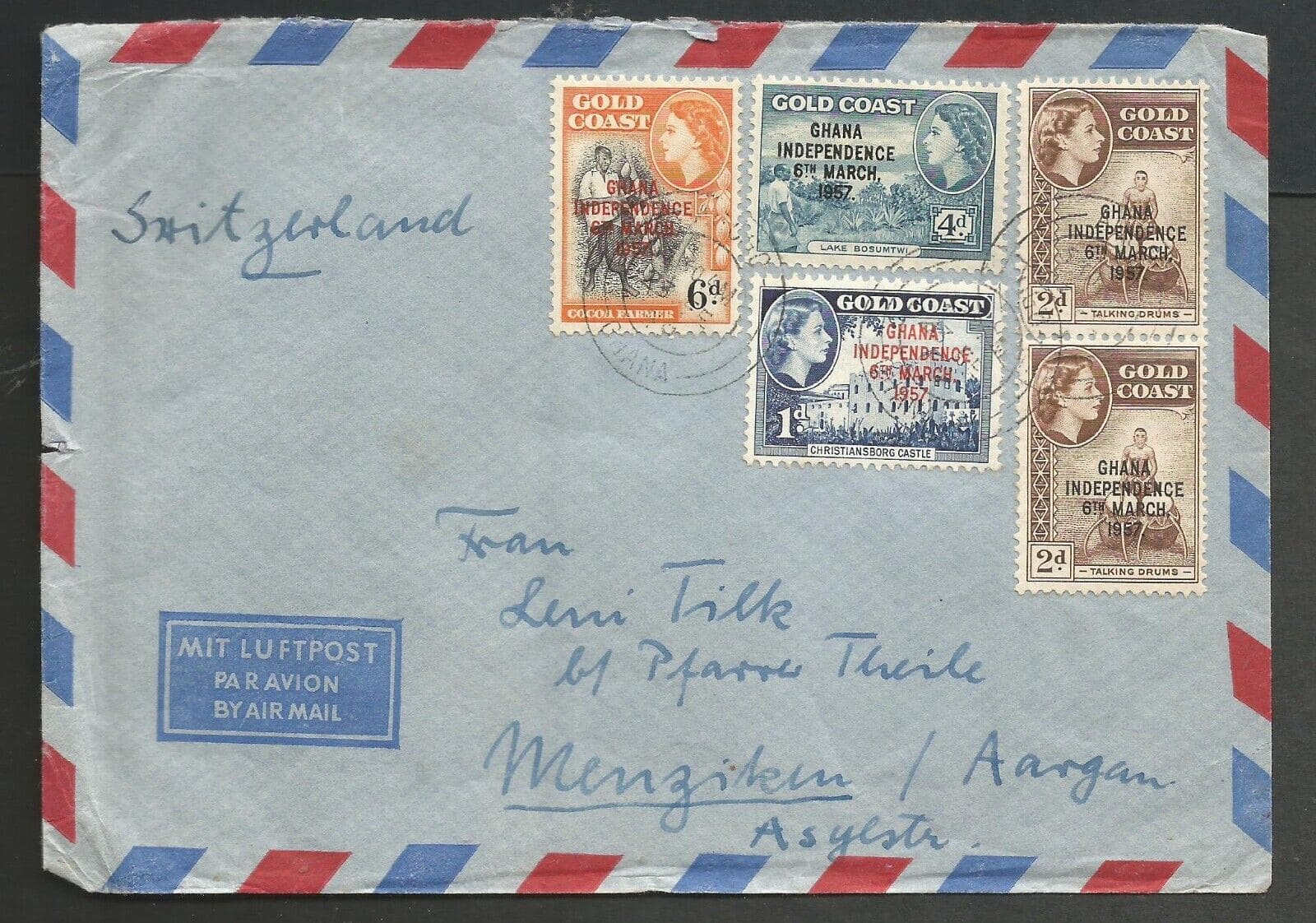 GOLD COAST - 1959, COVER TO SWITZERLAND