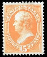 USA - 1870, 15¢ orange, H. grill