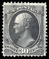 USA - 1870, 30¢ black, H. grill