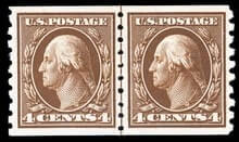 USA - 1912, 4¢ brown, horizontal coil
