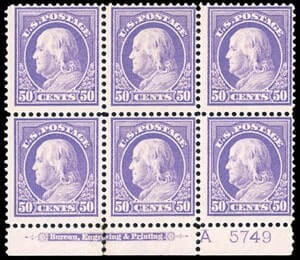 USA - 1912, 50¢ violet, D.L. watermark