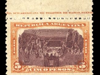 ARGENTINA - 1910, Centenary of the Republic, 5p orange & violet, center inverted - Worth US$.750