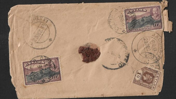 CEYLON - 1935, Registered Covers used Pettah