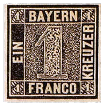 1849, One kreuzer black Stamp