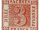 1850, Sachen 3 pfennige red Stamp
