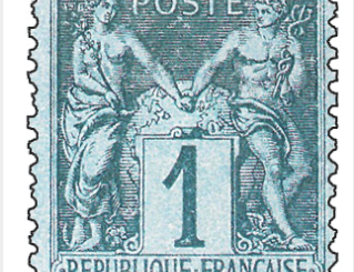 FRANCE - 1880, 1C Prussian Blue