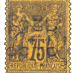 FRANCE - 1890, 75C, Sage type 4 lines with vintage