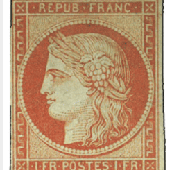 FRANCE - 1849, 1C Vermillon Ceres