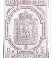 FRANCE - 1868, 5C Revenue, Timbre IMPERIAL Violet/Lilac