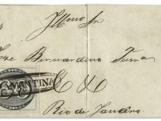 BRAZIL - 1843, 60-Reis Intermediate Impression on Cover