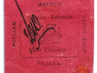 BRITISH GUINA - 1856, 4-cent Red Stamp