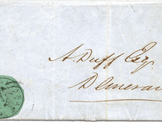 BRITISH GUINA - 1856, Green 8-cent on an envelope Stamp
