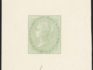 INDIA - 1855-64, 2a Yellow Green, Die Proof of Sperati Forgery