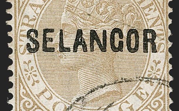 MALAYA, Selangor - 1881, 2c Brown, Wide "N"