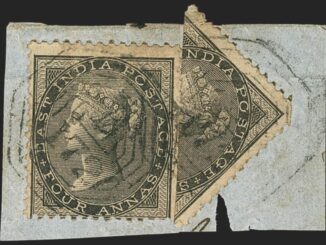 INDIA - Used in Straits Settlements, 1855-64, 4a Black, Half Used as 2a