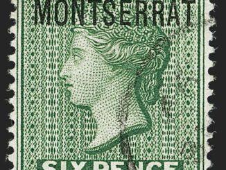 MONTSERRAT - 1876, 6p Green, "S" Inverted