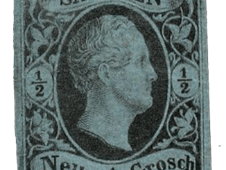 GERMANY - 1851, 1/2ng block of ten black on pale blue paper stamp