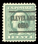 UNITED STATES - 1920, 1c green, Cleveland, Ohio precancel Issues