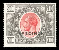 KENYA, UGANDA & TANGANYIKA - 1922 £100 red and black